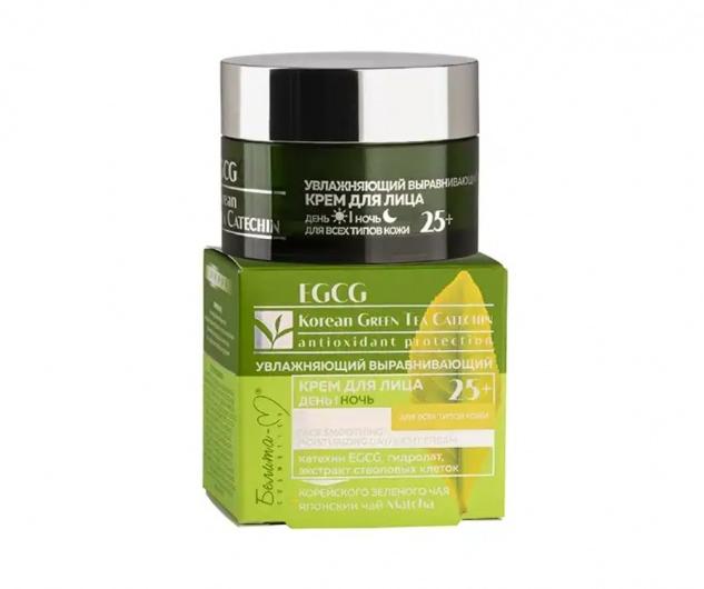 Увлажняющий выравнивающий крем для лица день/ночь для всех типов кожи 25+ Белита-М Серия EGCG Korean Green Tea Catechin antioxidant protection