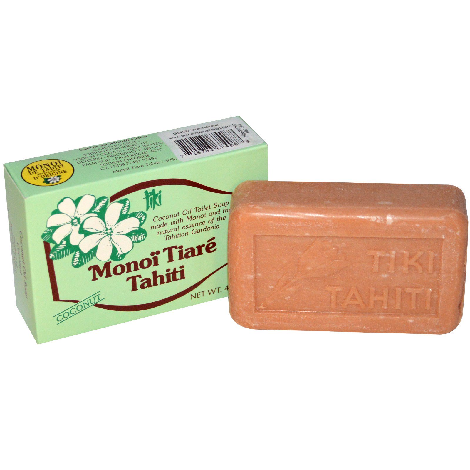 Monoi Tiare Tahiti, Мыло с кокосовым маслом, аромат кокоса, 130 г
