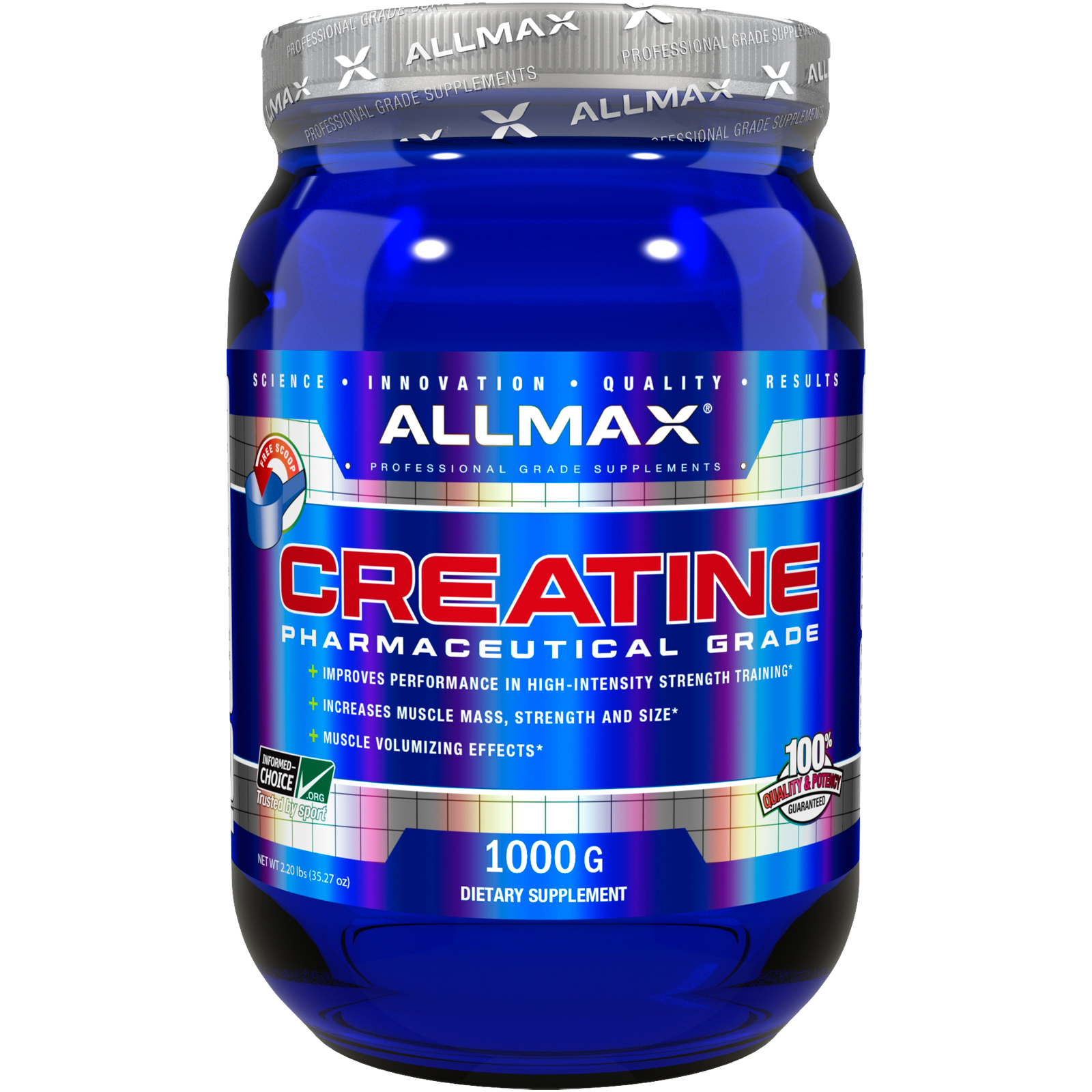 ALLMAX Nutrition, Creatine Powder, 100% Pure Micronized Creatine Monohydrate, Pharmaceutical Grade Creatine, 1000 g