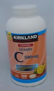  Kirkland витамин C 500 мг 500 жевательные таблетки новые