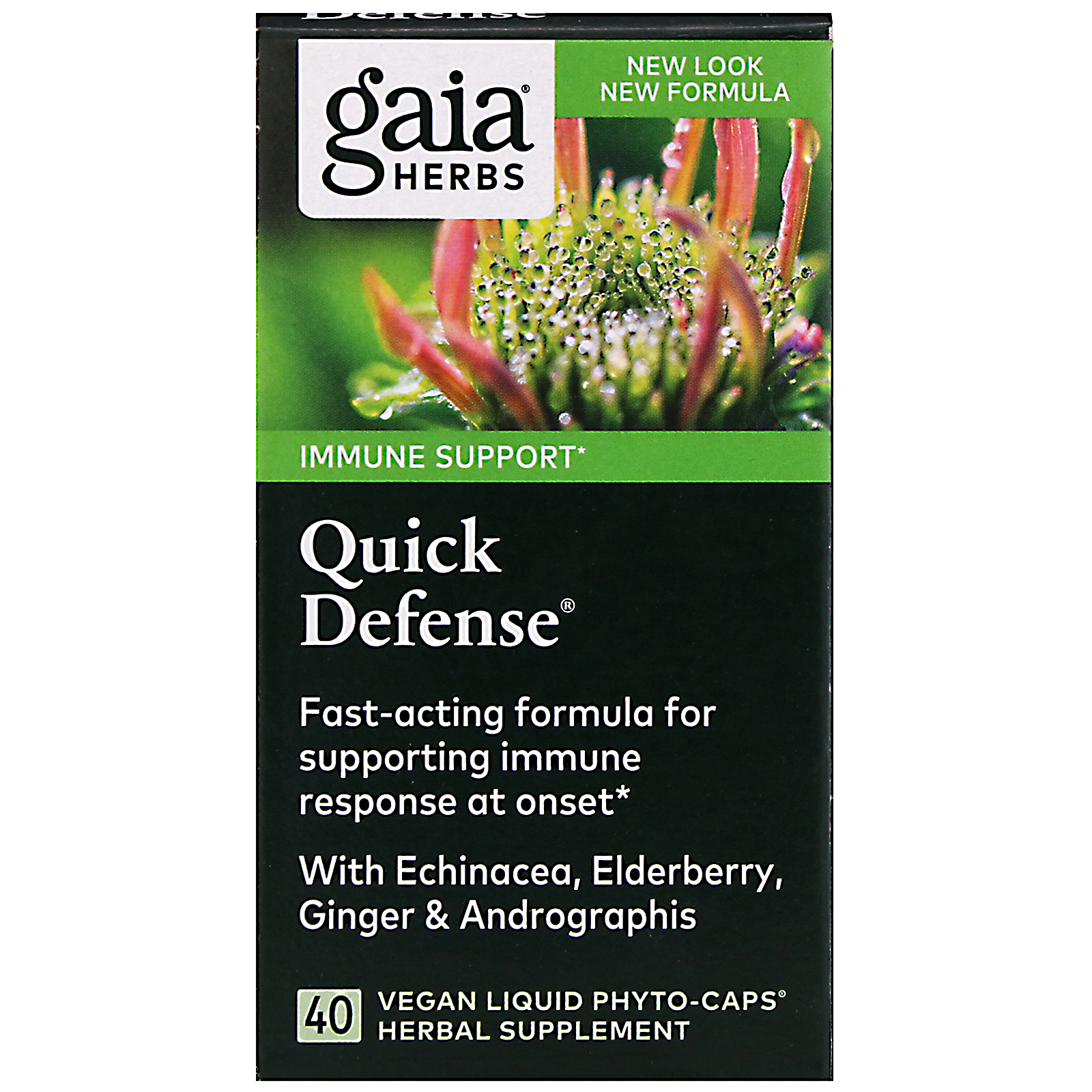 Gaia Herbs, Quick Defense, 40 Vegan Liquid Phyto-Caps
