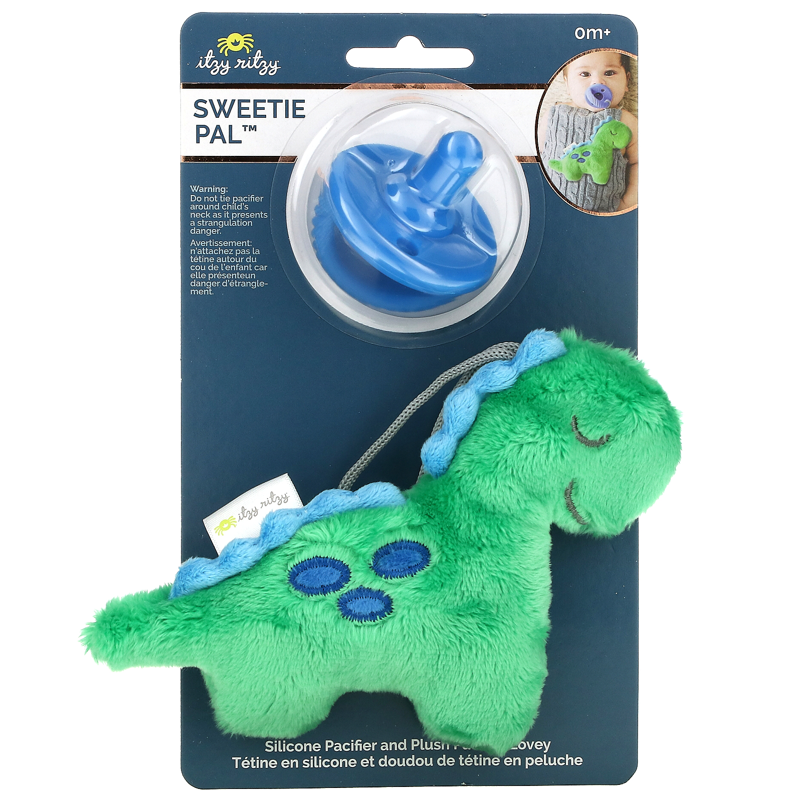 Itzy Ritzy, Sweetie Pal, Silicone Pacifier and Plush Lovey, 0+ Months, Dino, 2 Piece Set Itzy Ritzy, Sweetie Pal, Silicone Pacifier and Plush Lovey, 0+ Months, Dino, 2 Piece Set