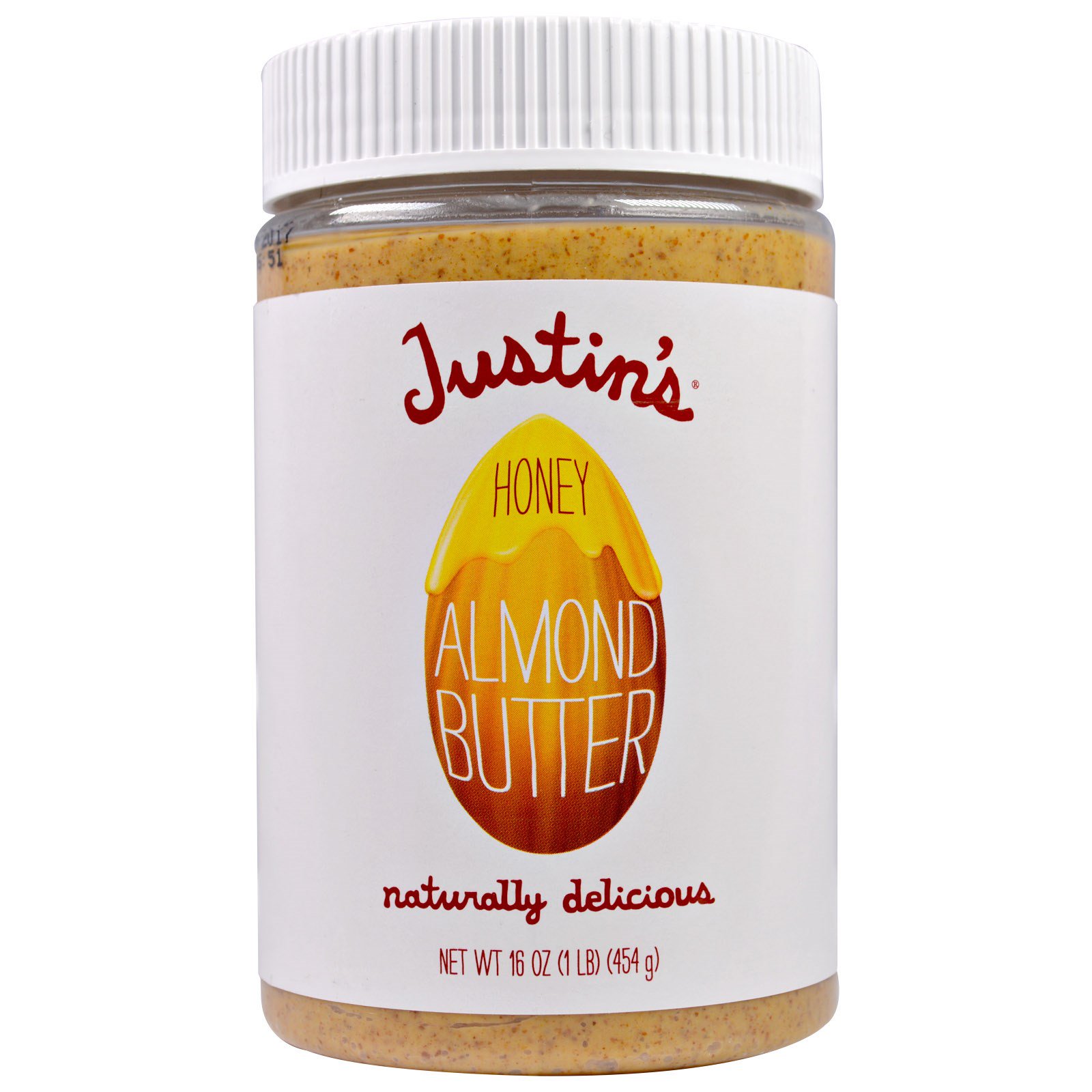 Justin's Nut Butter, Медово-миндальное масло, 454 г (16 унций)