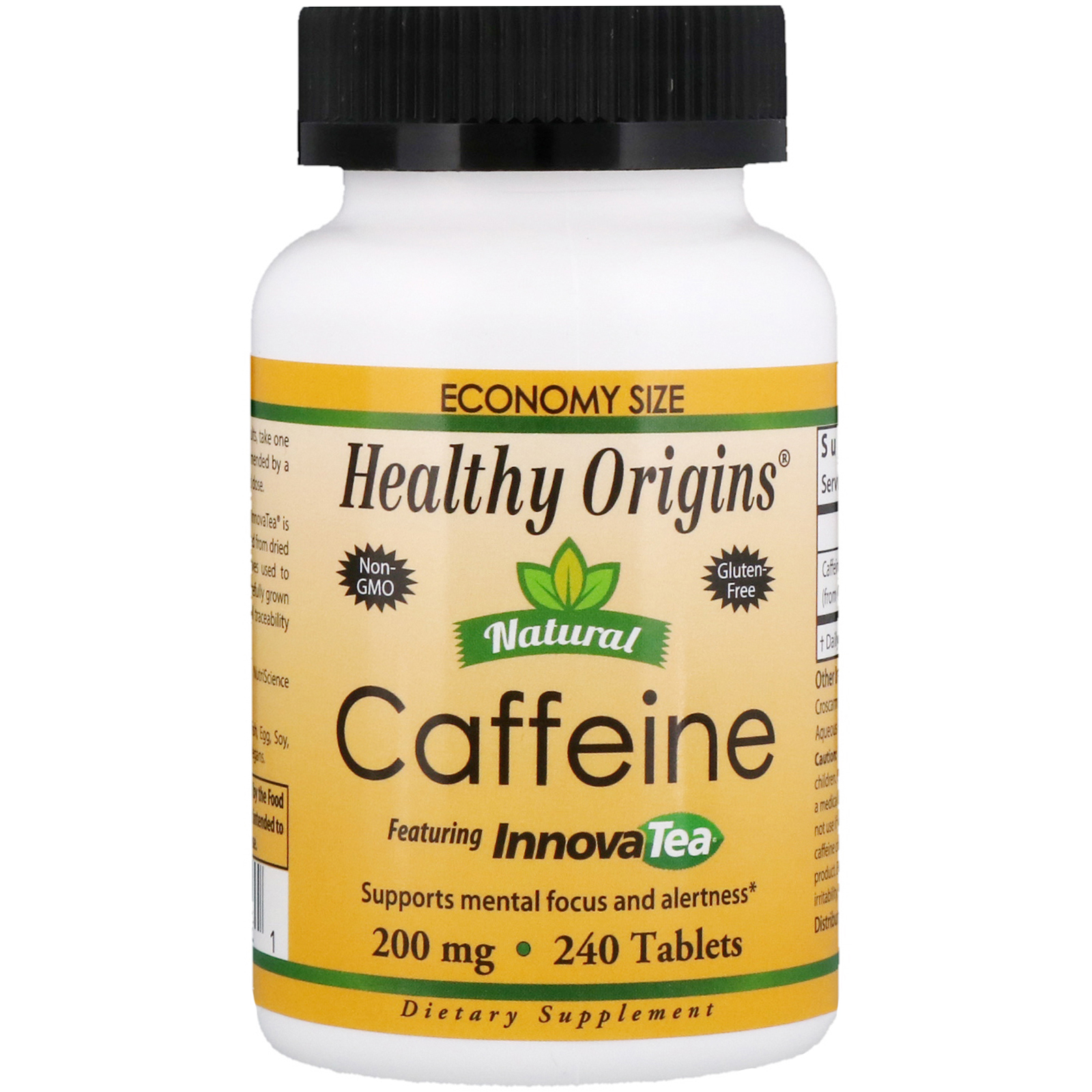 Чистый кофеин. Натуральный Убихинол healthy Origins. Оргин 200.