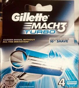  Оригинальный подлинный Gillette Mach 3 куб. м Turbo бритья бритва картриджи 4 лезвия