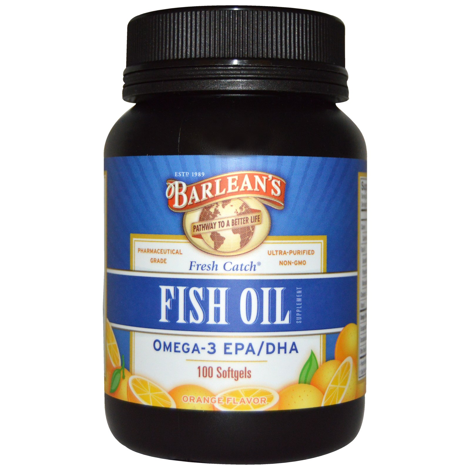 Barlean's, Свежий улов, пищевая добавка с рыбим жиром, Омега-3 EPA / DHA, апельсиновый аромат, 100 мягких капсул (Discontinued Item)