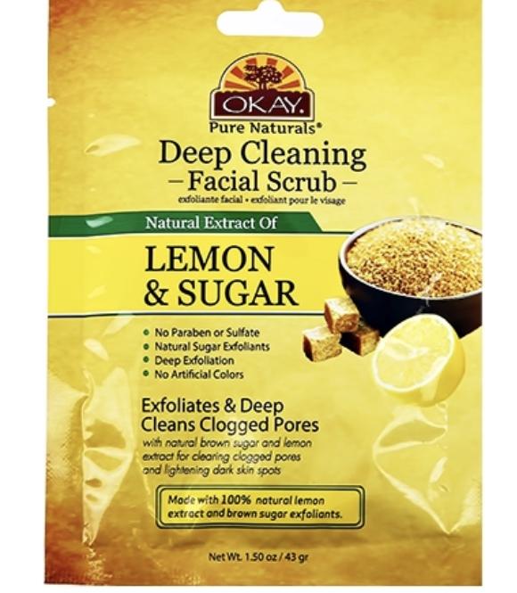Скраб для лица Okay Лимон и сахар(глубоко очищающий)