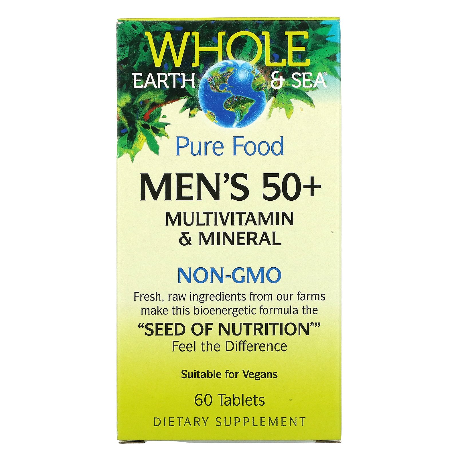 Natural Factors, Whole Earth &amp; Sea, Men's 50+ Multivitamin &amp; Mineral, 60 Tablets
