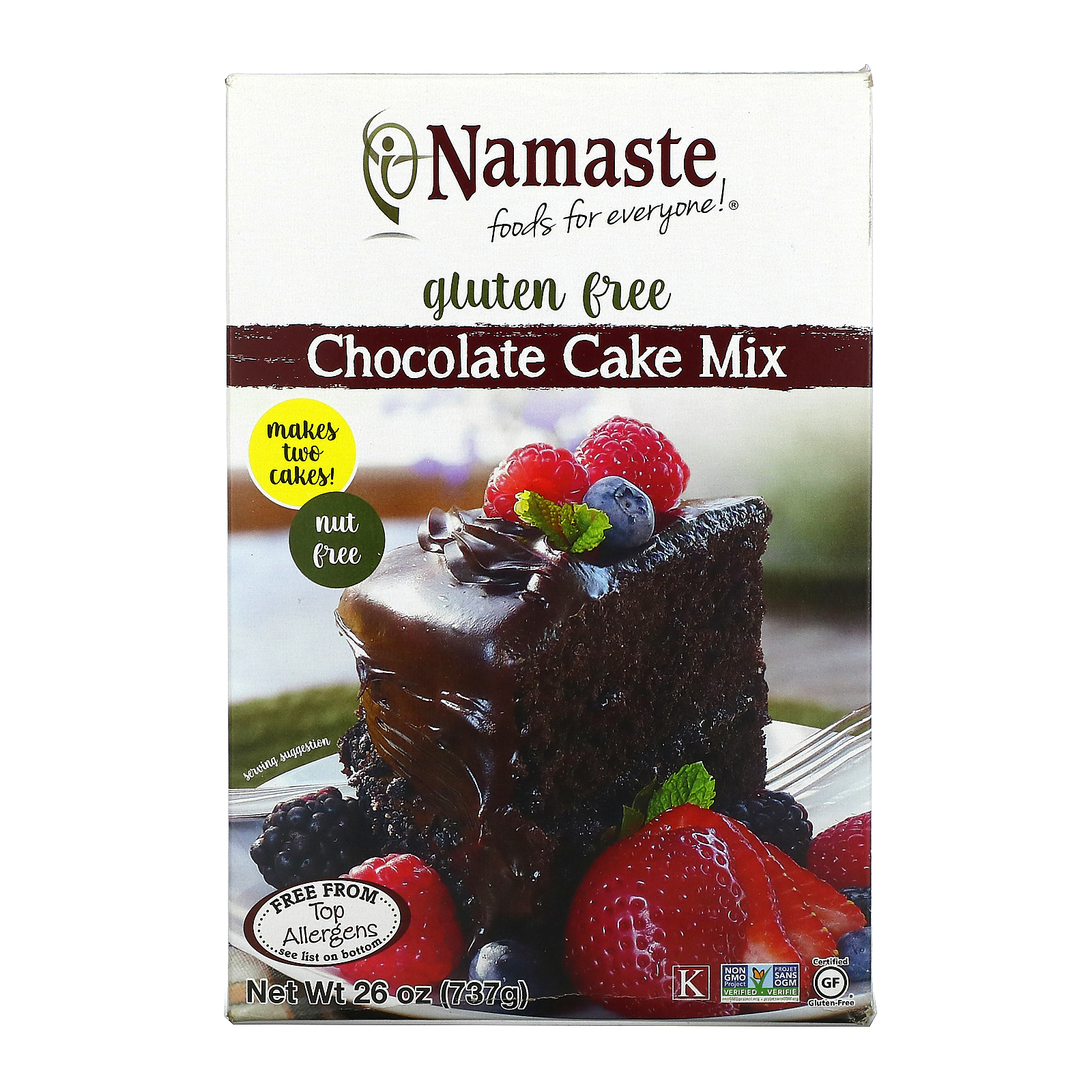Namaste Foods, Chocolate Cake Mix, Gluten Free, 26 oz (737 g)