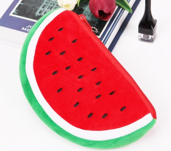 Косметичка Aliexpress Fashion Women Cosmetic Bag Watermelon Plush Zipper Make UP Pouch Bag for Travel Necessary Storage Bag
