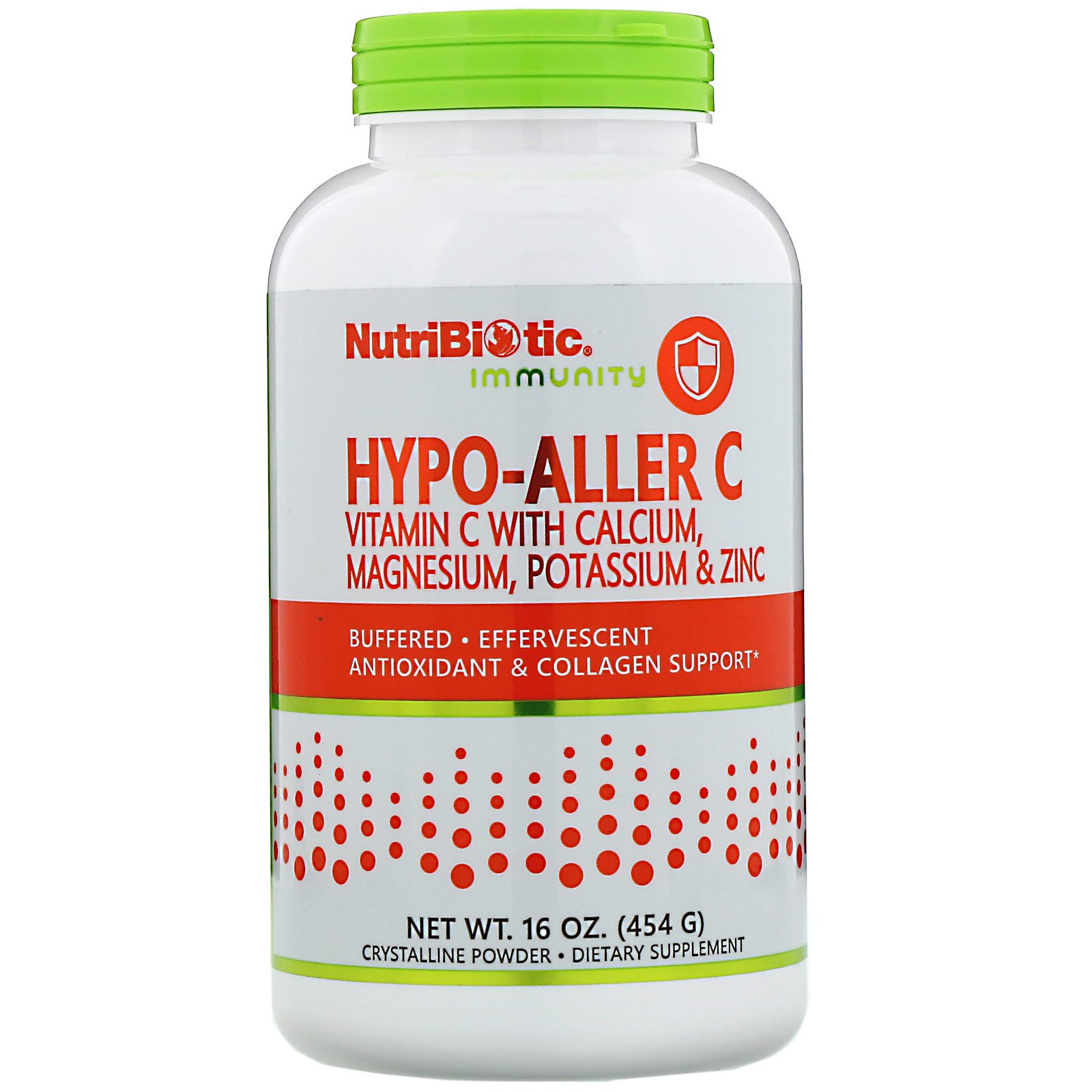 NutriBiotic, Immunity, Hypo-Aller C Vitamin C with Calcium, Magnesium, Potassium &amp; Zinc, 16 oz (454 g)