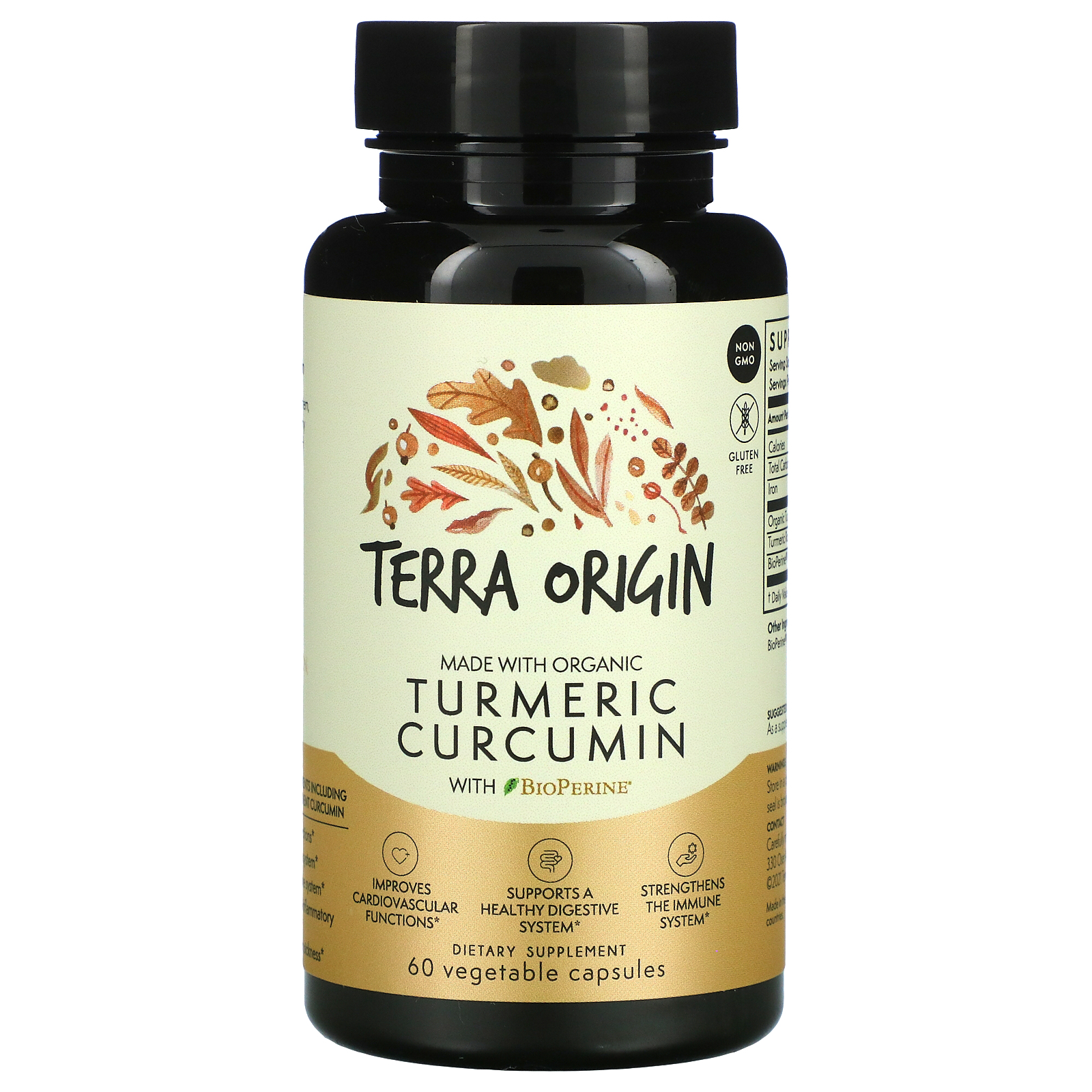 Terra Origin, Turmeric Curcumin With BioPerine, 60 Vegetable Capsules