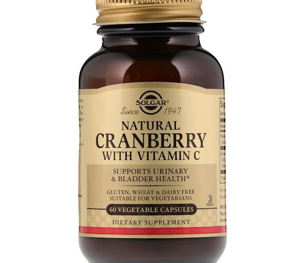 Витамины Solgar Natural Cranberry with Vitamin C (Солгар Натуральная клюква с витамином С).