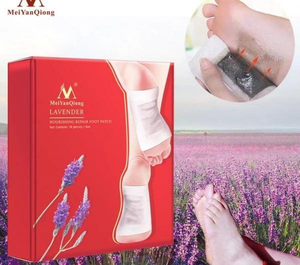 Патчи для ног 1 Box Lavender Detox Foot Patches Pads Nourishing Repair Foot Patch Improve Sleep Quality Slimming Patch Loss Weight Care