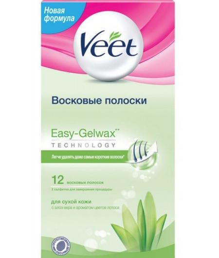 Восковые полоски Veet Easy-Gelwax Technology для сухой кожи 12шт