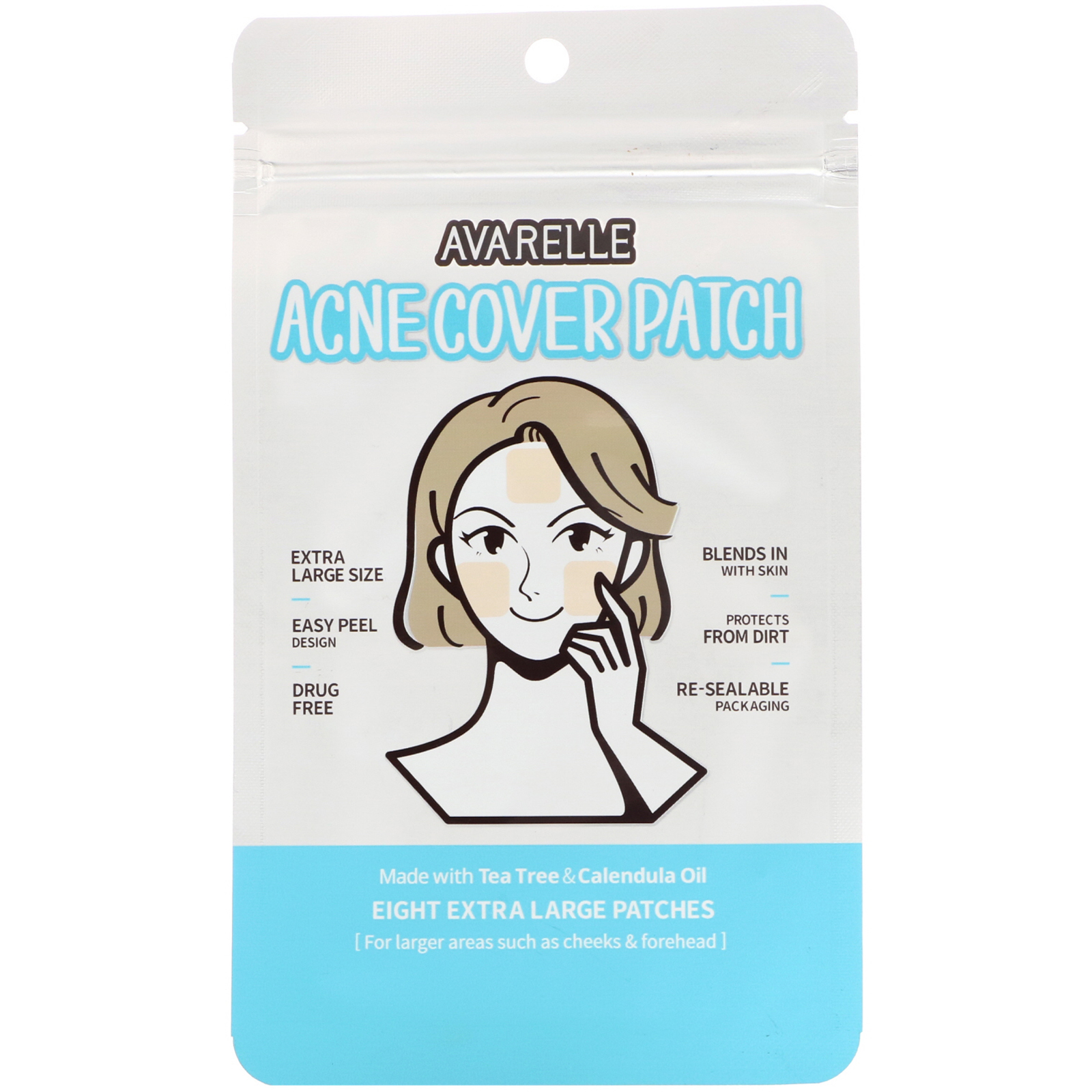 Avarelle, Патчи от акне, 8&amp;nbsp;патчей очень большого размера