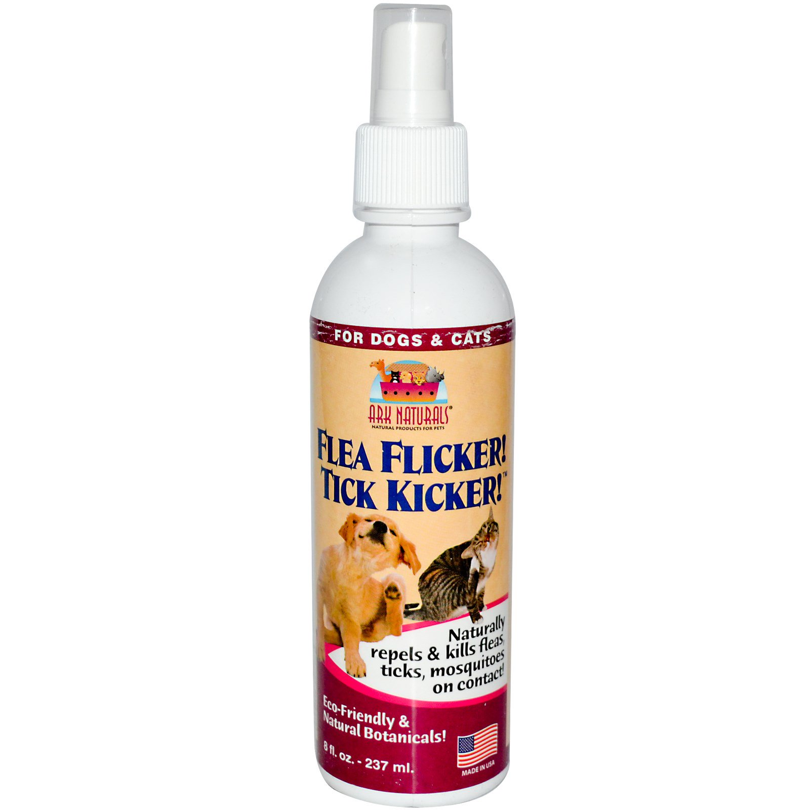 Ark Naturals, Flea Flicker! Tick Kicker!, Спрей от насекомых для собак и кошек 8 жидких унции (237 мл)