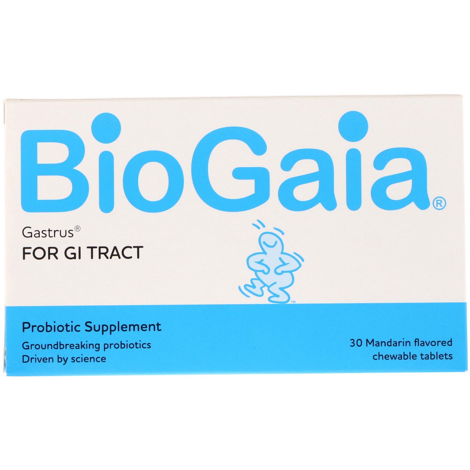 BioGaia, Gastrus, для ЖКТ, мандариновый вкус, 30 жевательных таблеток