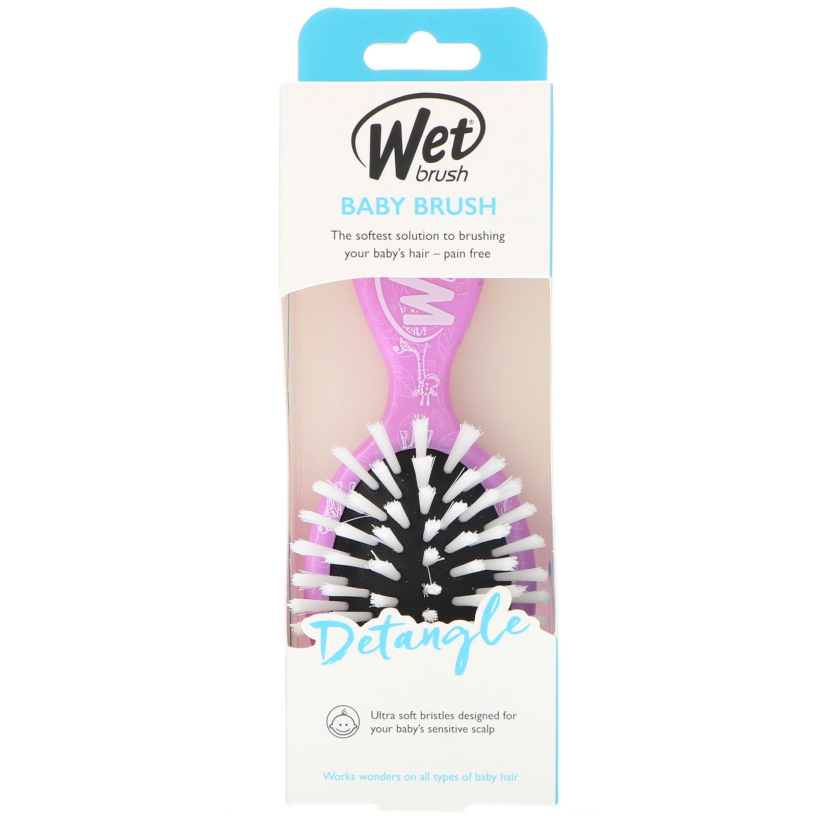 Wet Brush, Детская щетка, облегчающая расчёсывание волос, жираф, 1 щетка