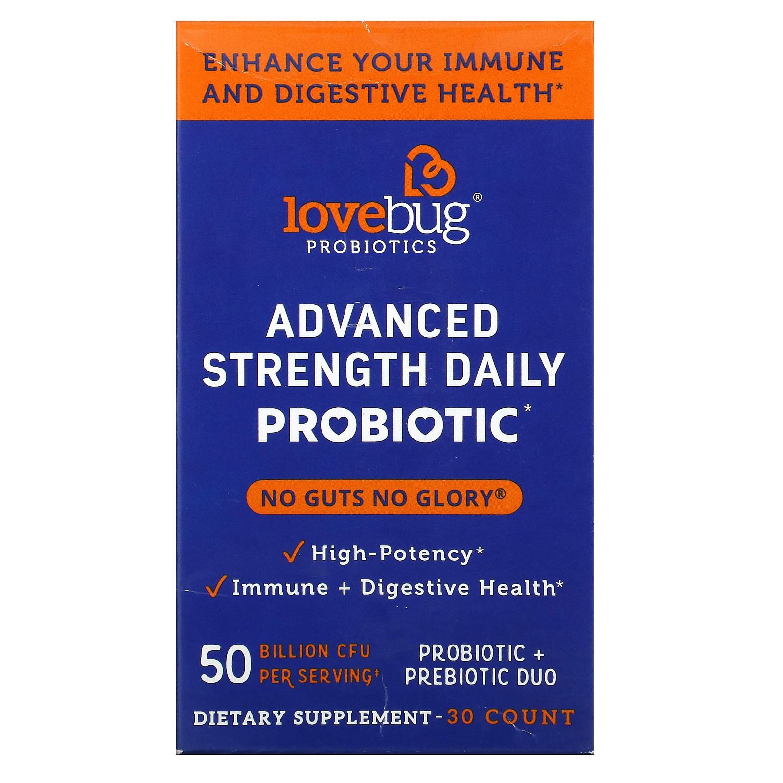 LoveBug, Advanced Strength Daily Probiotic, 50 Billion CFU, 30 Count LoveBug, Advanced Strength Daily Probiotic, 50 Billion CFU, 30 Count