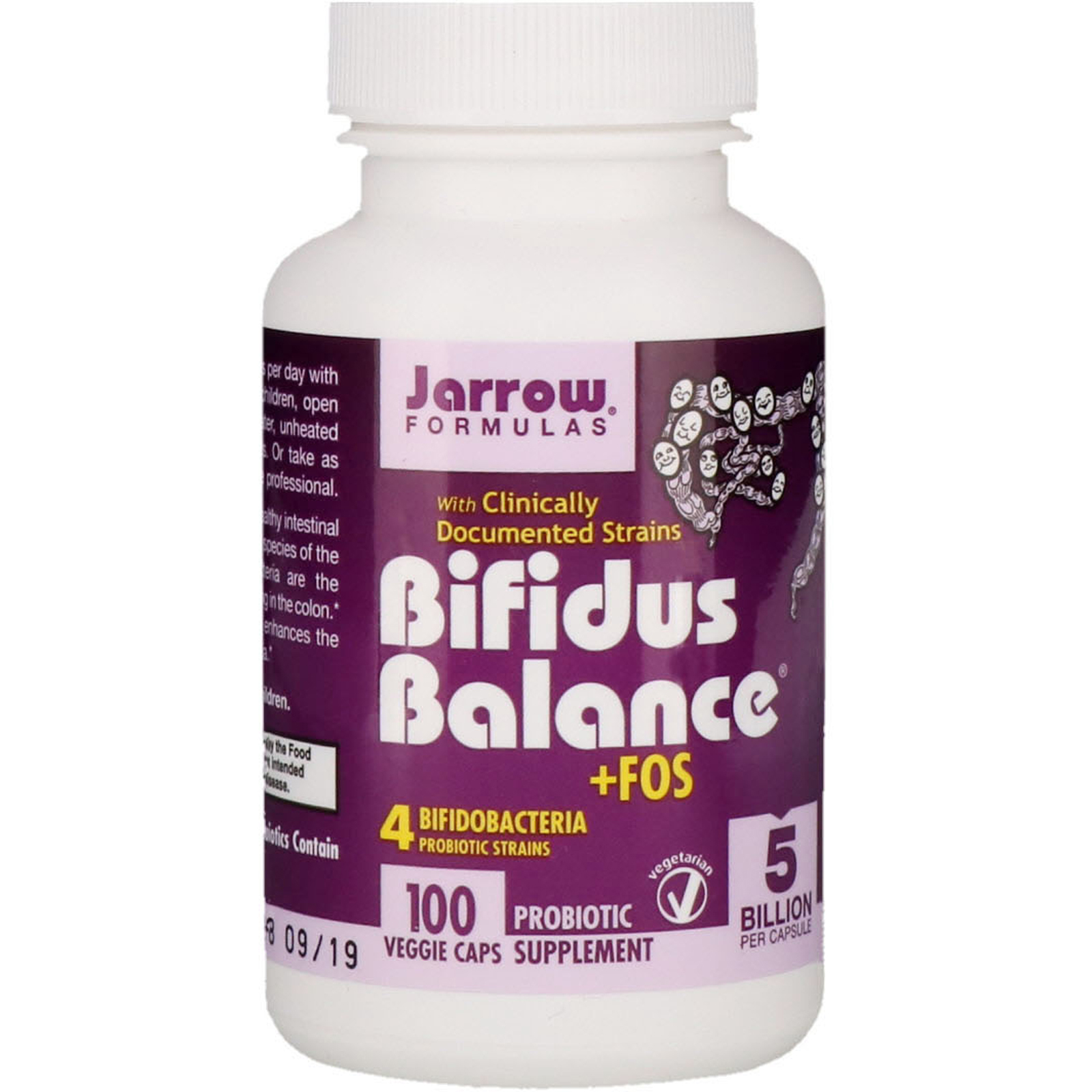 Jarrow Formulas, Bifidus Balance +FOS, 100 растительных капсул (Ice)