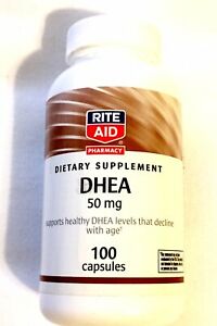  Rite Aid Dhea 50 мг диетические добавки - 100 капсул-exp 10/21 бесплатная доставка