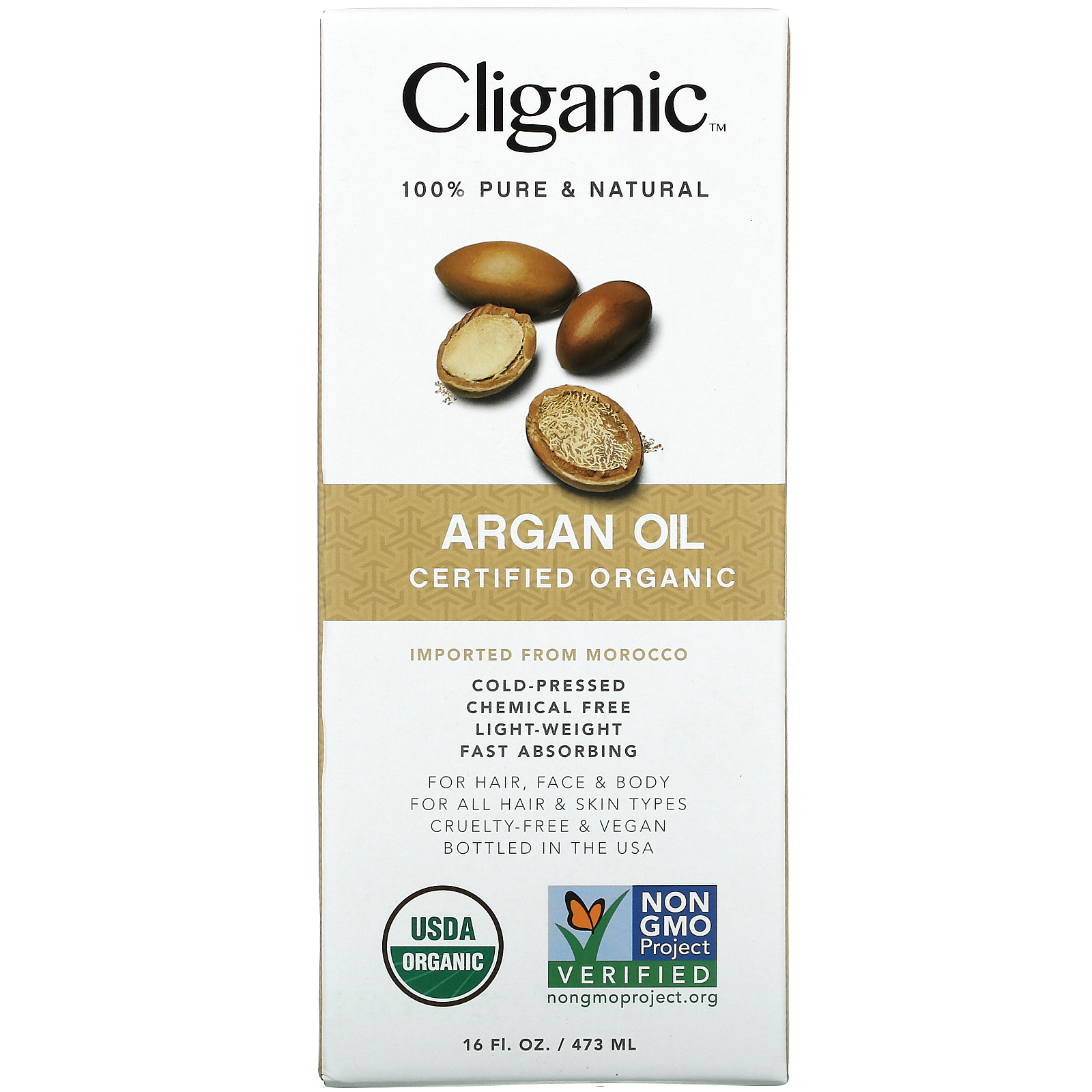 Cliganic, Organic Argan Oil, 16 fl oz (473 ml)
