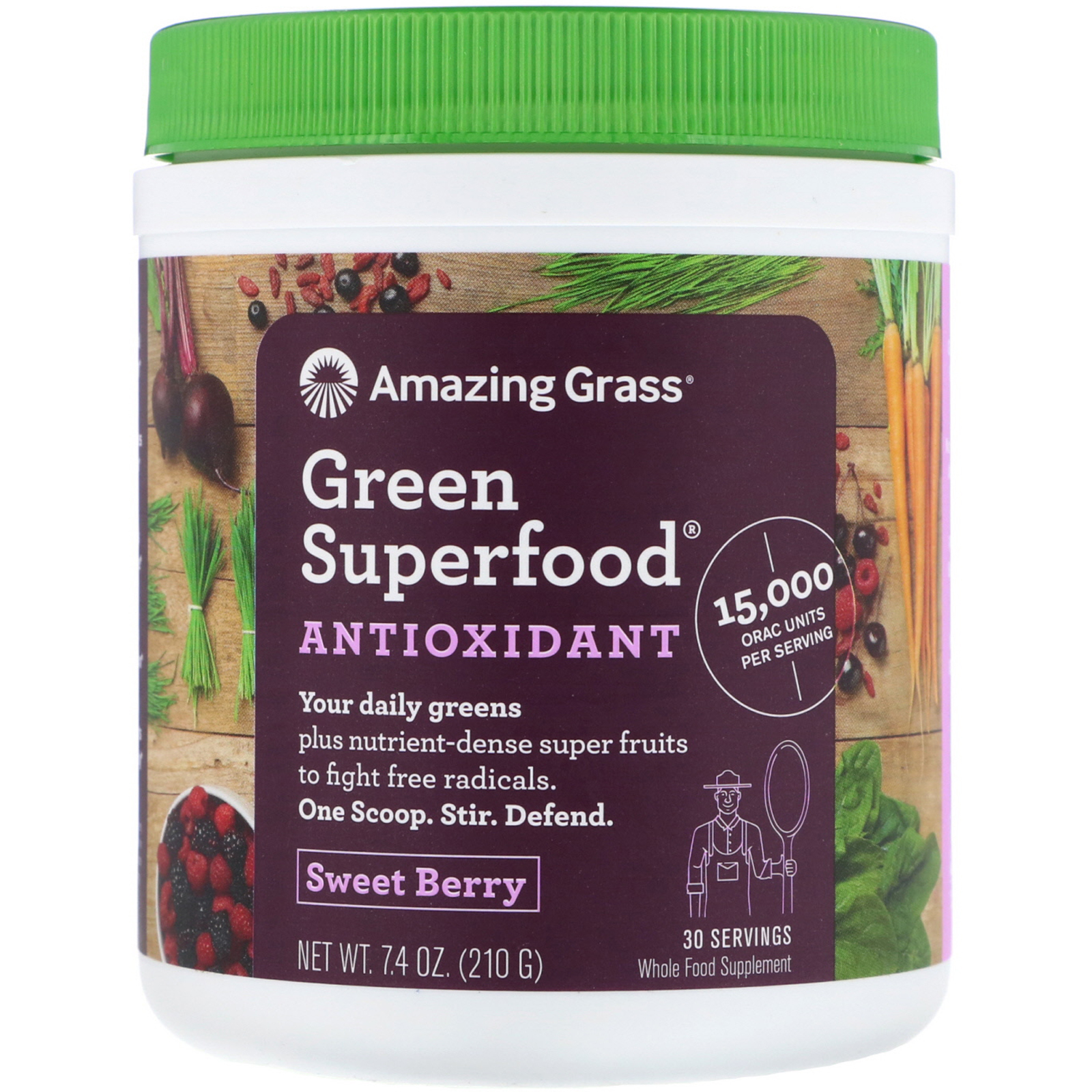 Amazing Grass, Green Superfood, Sweet Berry , 7.4 oz (210 g)