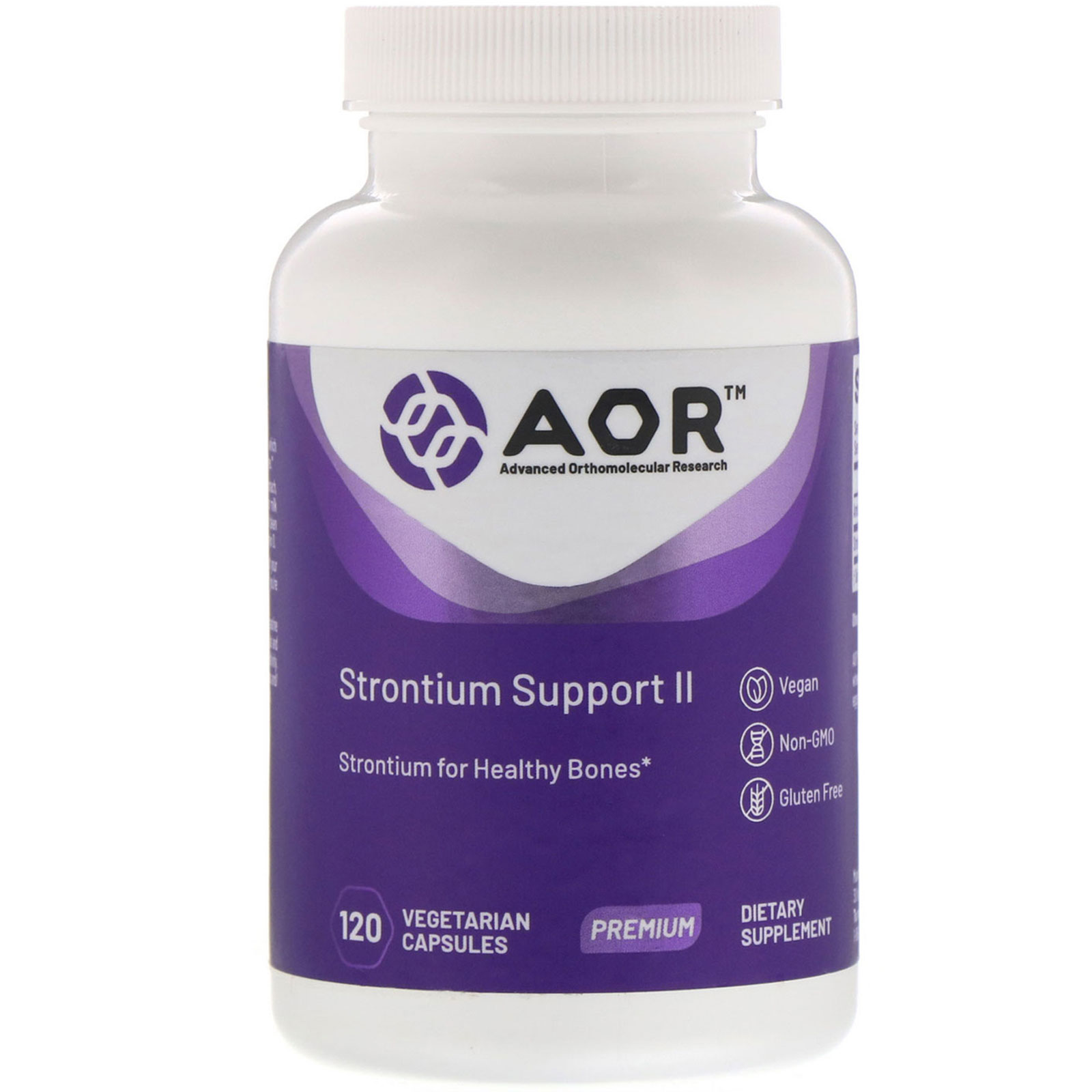 Advanced Orthomolecular Research AOR, Strontium Support II, 120&amp;nbsp;веганских капсул