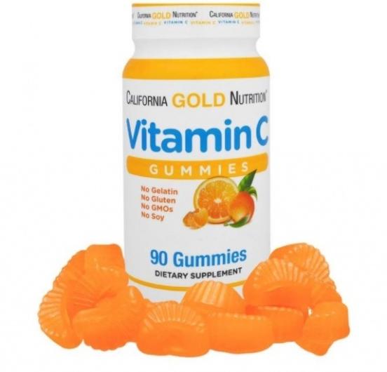 Витамины California Gold Nutrition Жевательные конфеты с витамином С, Без ГМО и глютена
