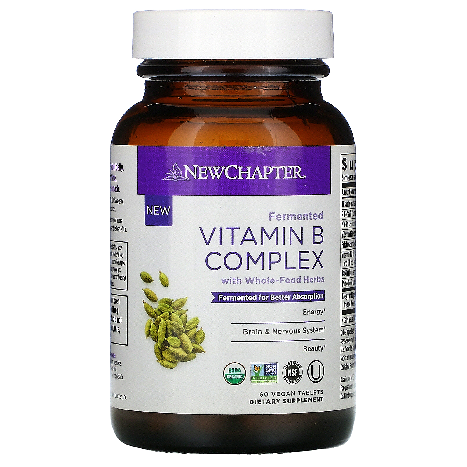 New Chapter, Fermented Vitamin B Complex, 60 Vegan Tablets