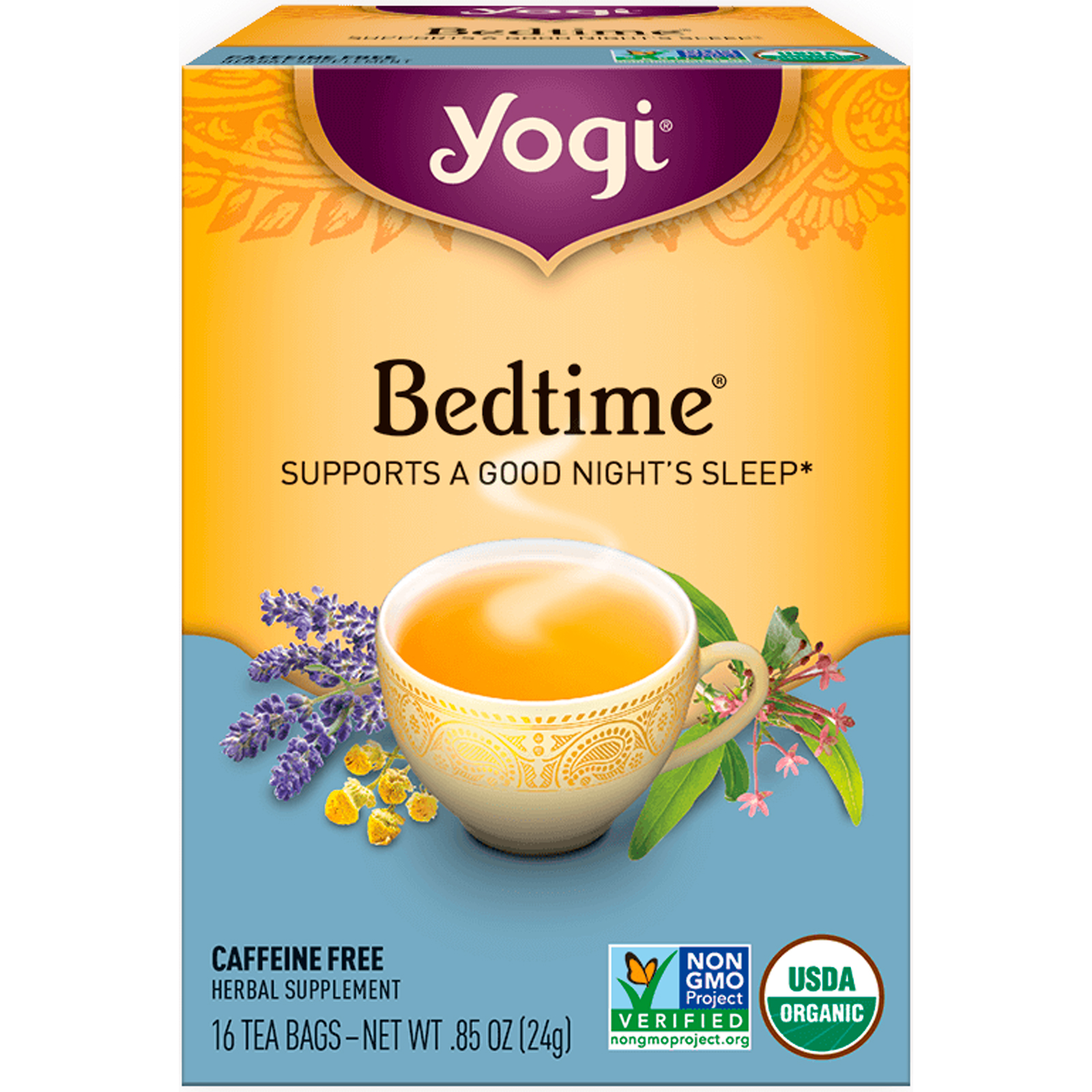 Yogi Tea, Bedtime, без кофеина, 16 чайных пакетиков, 24 г