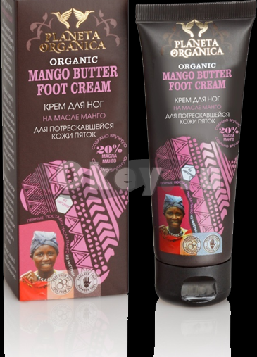Крем для ног Planeta Organica Африка. Для потрескавшейся кожи пяток на масле манго
