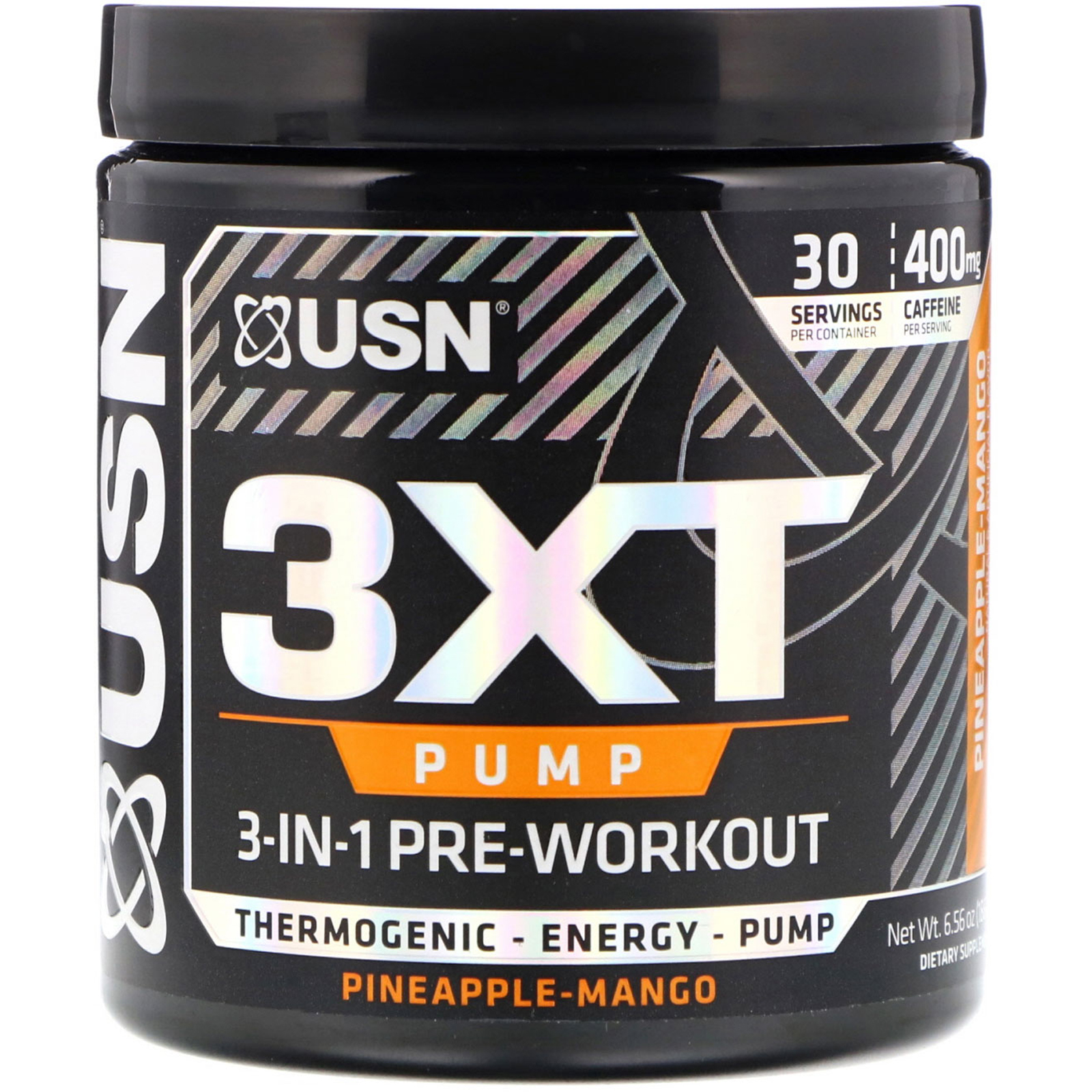 USN, 3XT- Pump, 3-In-1 Pre-Workout, Pineapple-Mango, 6.56 oz (186 g) (Discontinued Item)