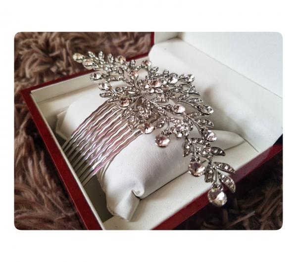 Гребень для волос Aliexpress Mecresh Silver Color Rhinestone Flower Leaf Bridal Hair Comb for Girls Crystal Hair Ornaments Jewelry Wedding Hair Accessories