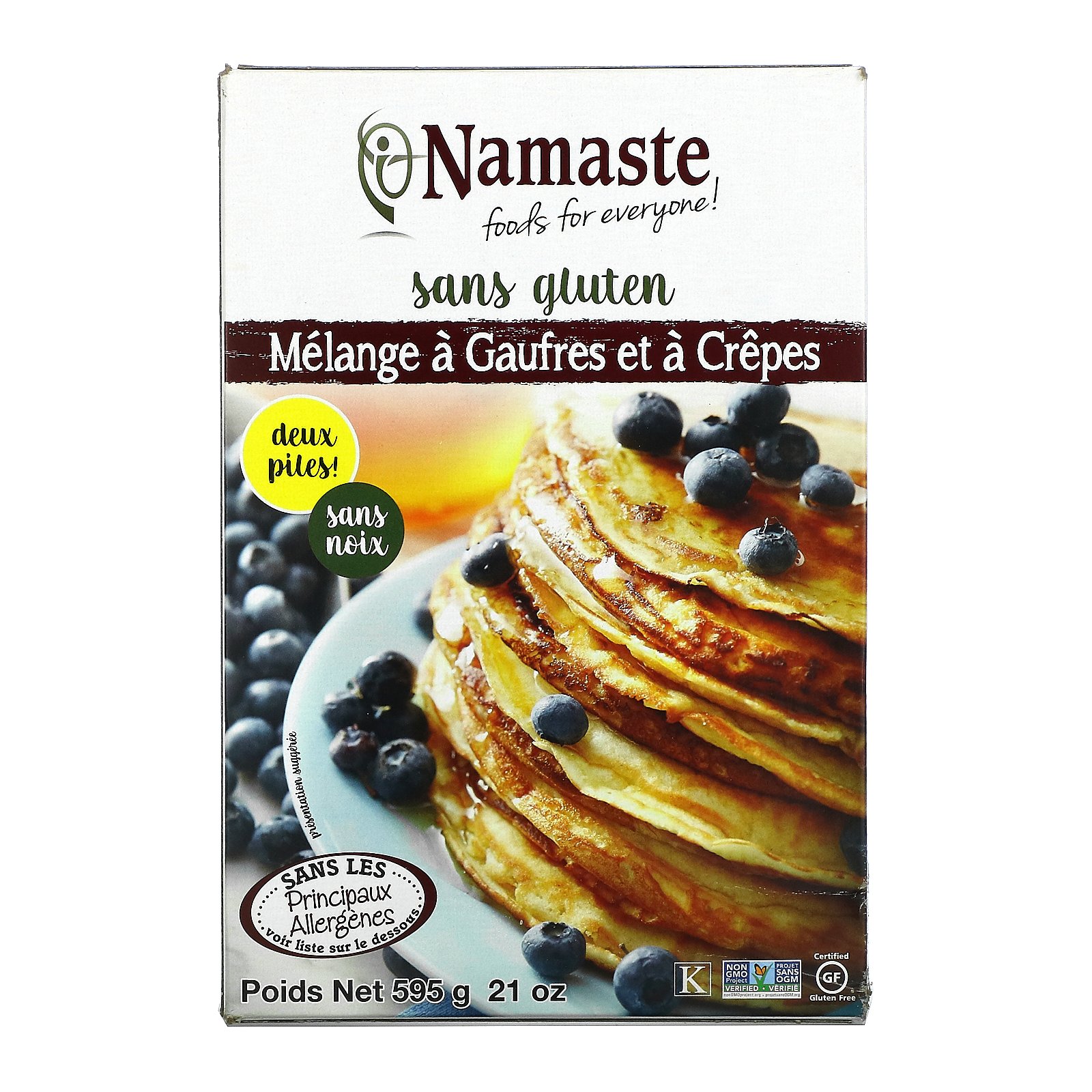 Namaste Foods, Безглютеновая смесь для вафель и блинов, 21 унция (595 г)