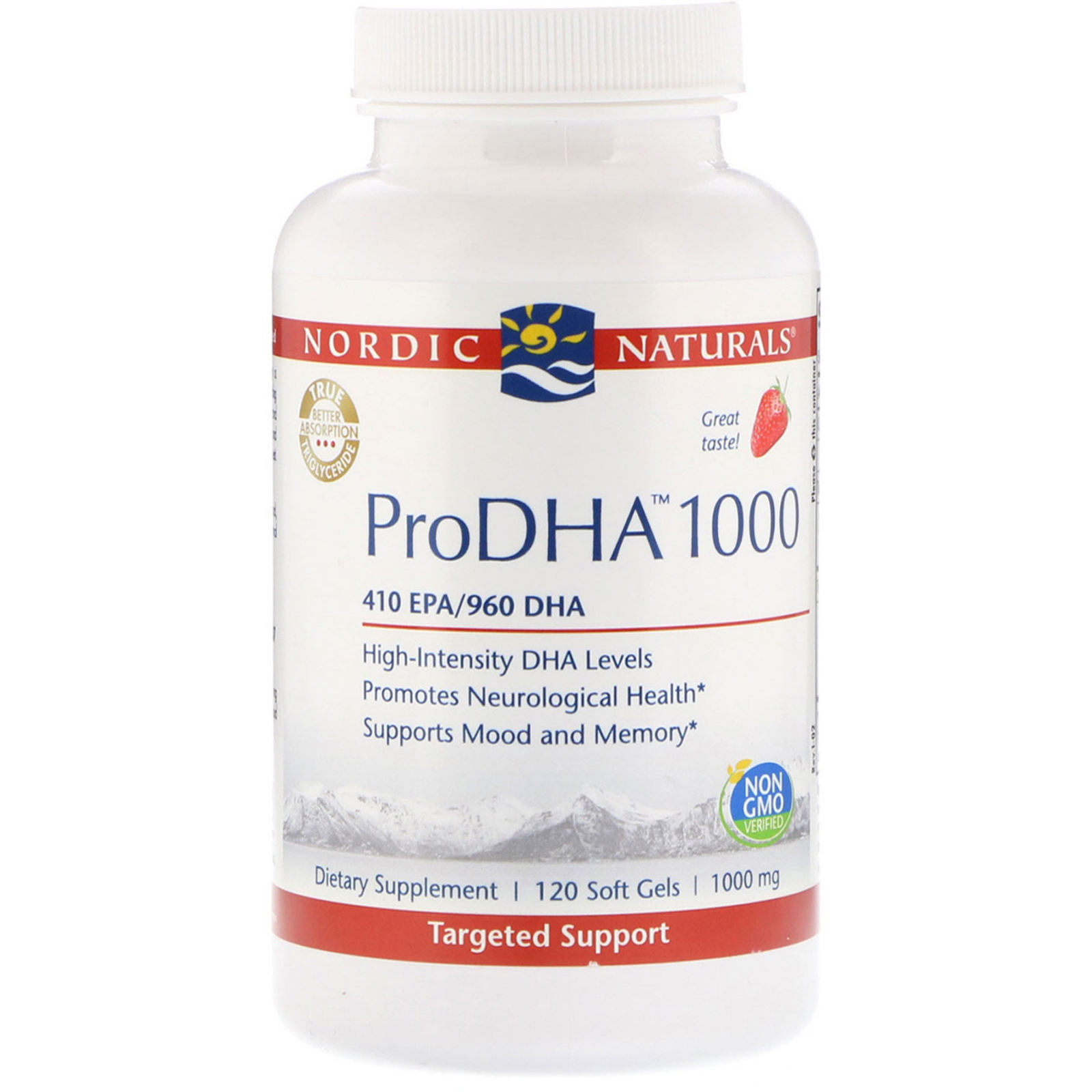 Nordic Naturals, "ПроДГК 1000", пищевая добавка с ДГК (DHA), 1000 мг, 120 мягких желатиновых капсул с жидкостью