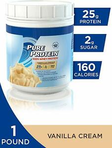  Чистый белок порошок сывороточный высокое содержание протеина низкий сахар клейковины ванильный крем 1 фунтов (примерно 0.45 кг)