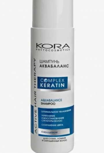 Шампунь Кора Аквабаланс Complex Keratin для сухих, ломких и окрашенных волос