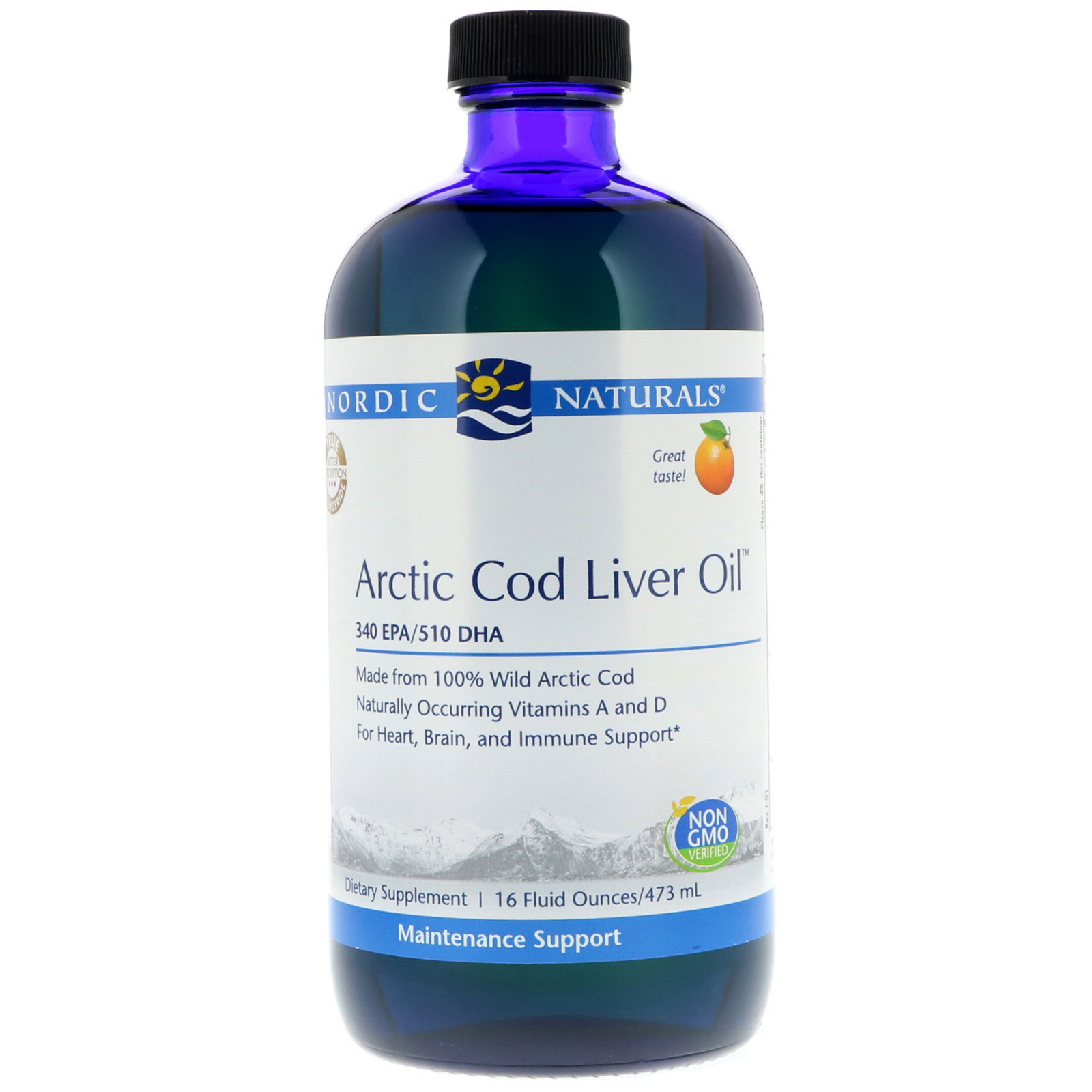 Nordic Naturals, Arctic Cod Liver Oil, Orange Flavor, 16 fl oz (473 ml)