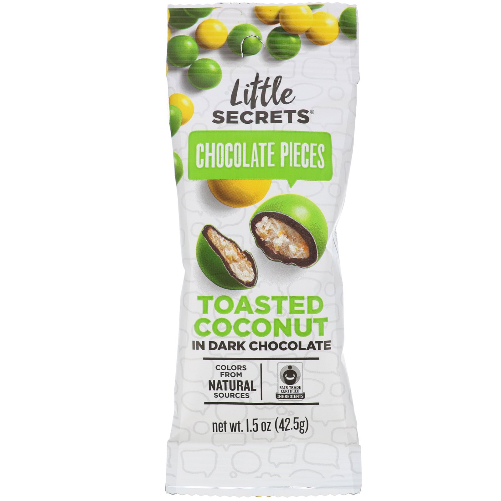 Little Secrets, Dark Chocolate Pieces, Toasted Coconut, 1.5 oz (42.5 g)