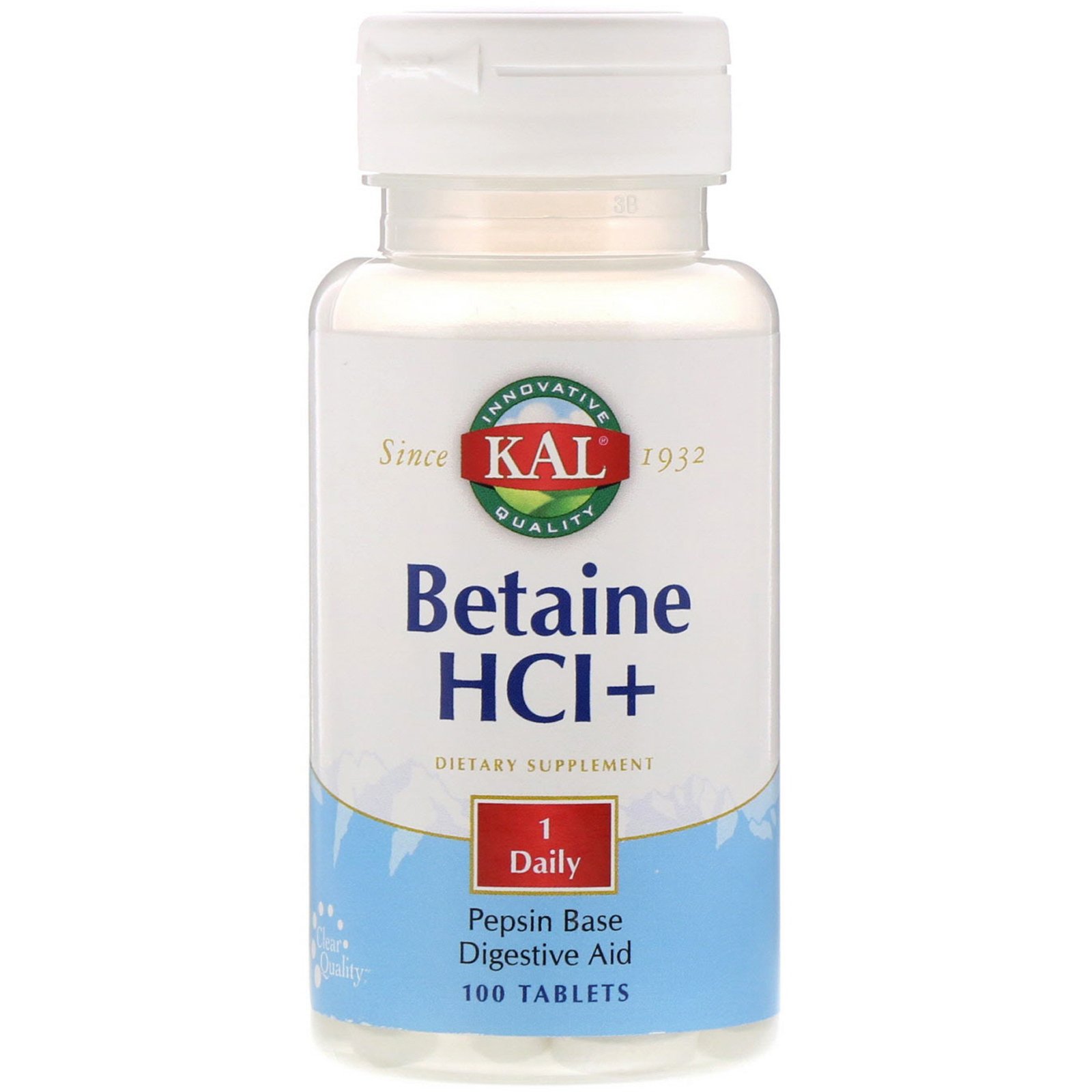 KAL, Betaine HCl+, 100 Tablets