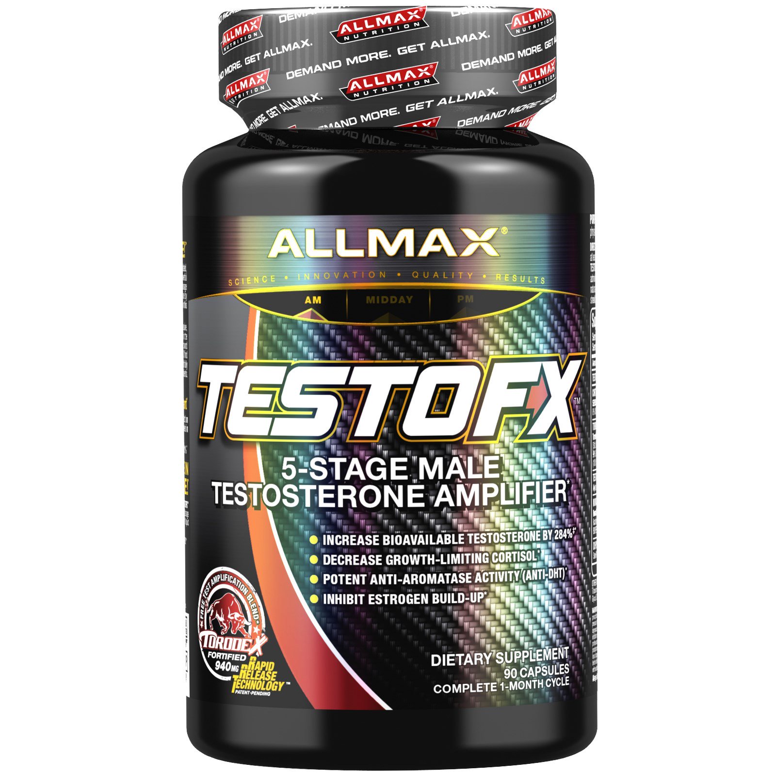 ALLMAX Nutrition, TestoFX, 5-ступенчатый препарат для поддержки уровня тестостерона у мужчин, 90 капсул