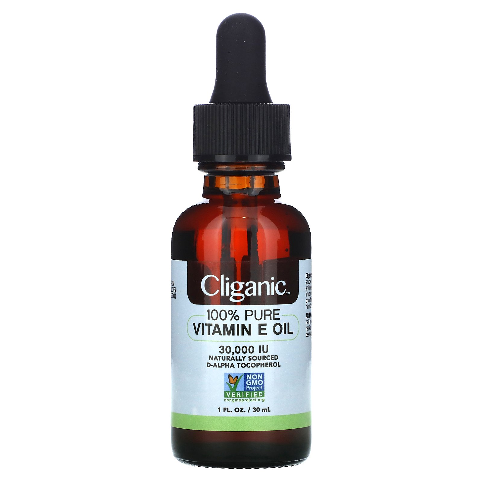 Cliganic, 100% Pure &amp; Natural Vitamin E Oil, 30,000 IU, 1 fl oz (30 ml)