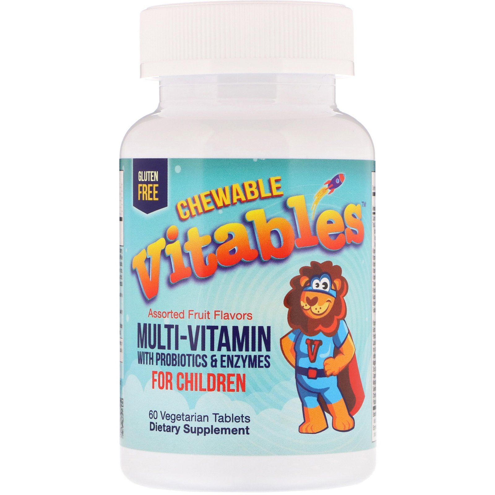 Vitables, Chewable Multi-Vitamins for Children, Assorted Fruit Flavors, 60 Vegetarian Tablets