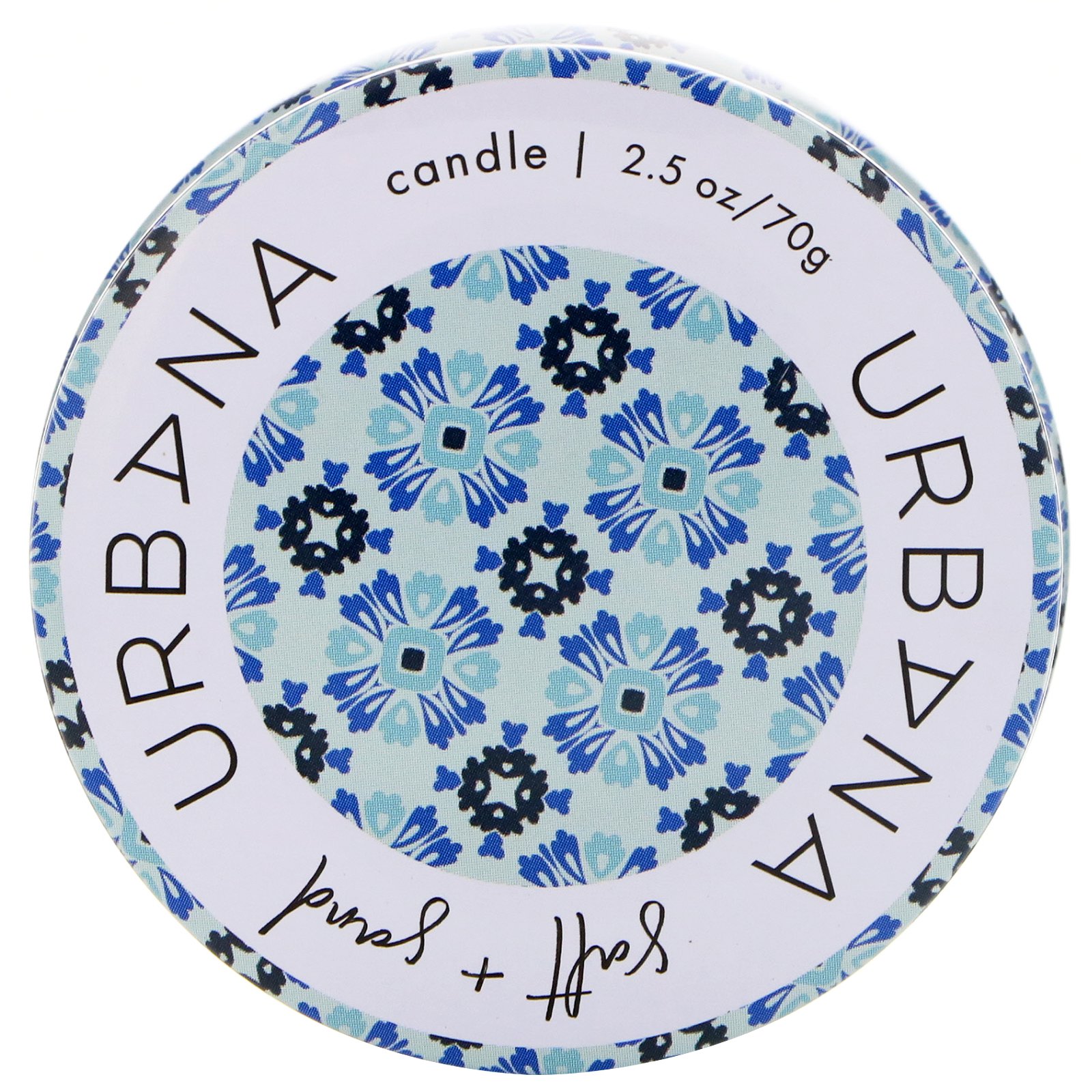 European Soaps, LLC, Urbana, свеча со смесью сои, соль + песок, 2,5 унц. (70 г)