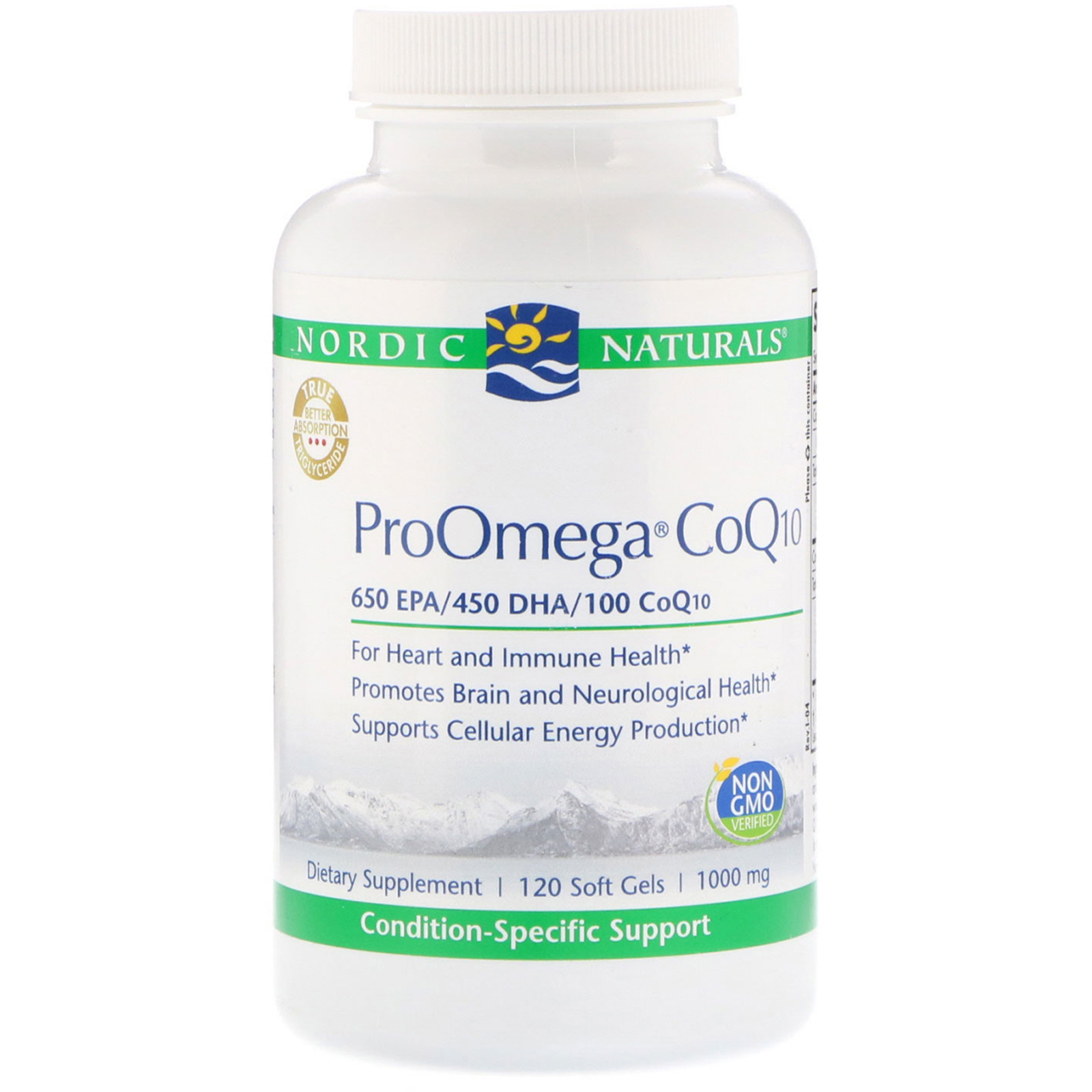 Nordic Naturals, ProOmega CoQ10, 1000 мг, 120 мягких таблеток