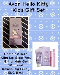  AVON HELLO KITTY подарочный набор новый блеск для губ блеск гель для волос Edc детский подарок девочки