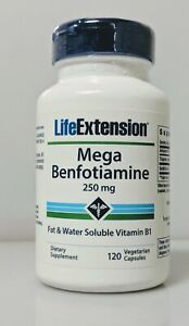  Mega benfotiamine, Life Extension, 2 X 120 капсула