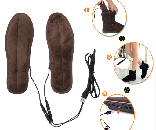Стельки с подогревом Aliexpress Winter Heated insole USB Electric Powered Men Women Heated Shoe Inserts Charged Electric